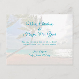Tropical Christmas New Year Christian Message Card