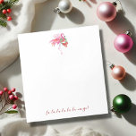 Tropical Christmas Notepads Pink Flamingo<br><div class="desc">Add a splash of tropical cheer to your holidays with these Christmas notepads featuring a festive watercolor pink flamingo wearing a holiday wreath. Designed by Victoria Grigaliunas, a Palm Beach, Florida watercolor artist, these custom notepads are personalised using easy-to-edit template fields—perfect for fun Christmas in July party favours or everyday...</div>