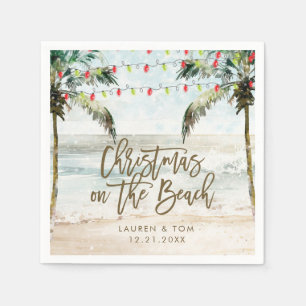 tropical christmas on the beach party napkins