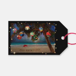 Tropical Christmas Ornaments Gift Tags