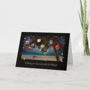 Tropical Christmas Ornaments Greeting Card