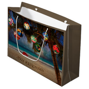Tropical Christmas Ornaments Large Gift Bag