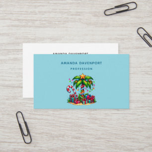 Tropical Christmas Palm Tree Business Card