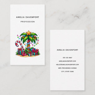 Tropical Christmas Palm Tree Business Card