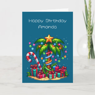 Tropical Christmas Palm Tree Card