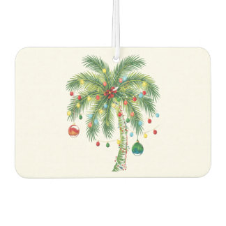 Tropical Christmas Palm Tree with Lights and Ornam Car Air Freshener