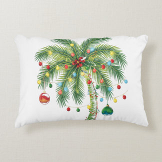 Tropical Christmas Palm Tree with Lights and Ornam Decorative Cushion