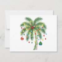 Tropical Christmas Palm Tree with Lights and Ornam