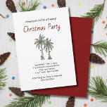 Tropical Christmas Palm Trees Beach Holiday Party  Invitation<br><div class="desc">Christmas Tropical Holiday Party invitation,  with a hand drawn palm trees and string lights design with customisable lettering. A great way to celebrate with a beach theme!</div>