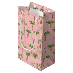 Tropical Christmas Palm Trees Pattern Small Gift Bag