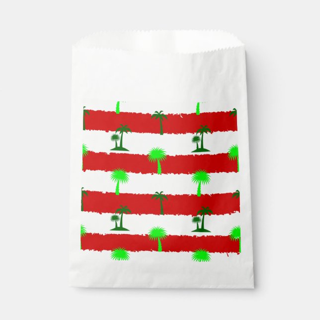 tropical christmas palm trees striped  favour bags (Front)