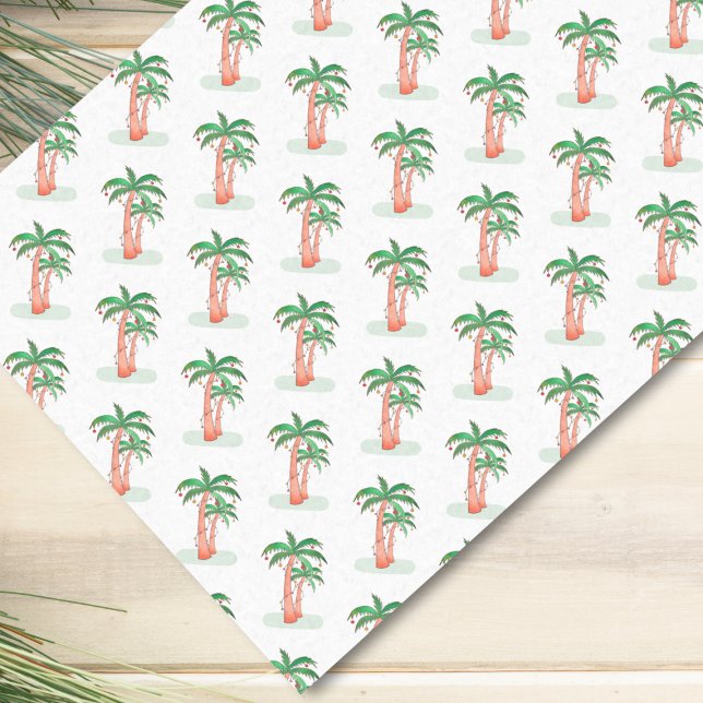 Tropical Christmas Palm Trees Tissue Paper (Creator Uploaded)