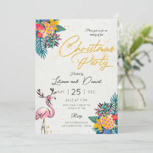 Tropical Christmas Party Invitation Card
