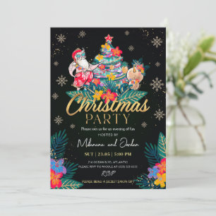 Tropical Christmas Party Invitation Card