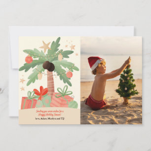 Tropical Christmas Photo Holiday Card