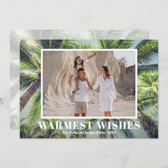 Tropical Christmas Photo Holiday Card (Front/Back)