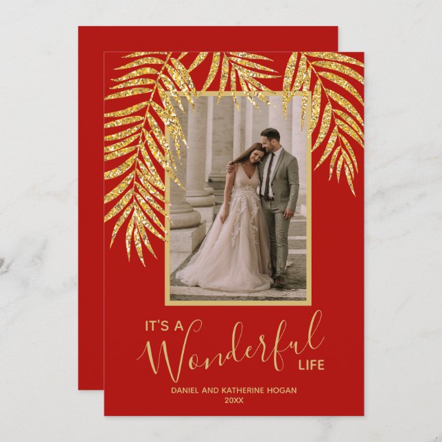 Tropical Christmas Photo Holiday Card (Front/Back)