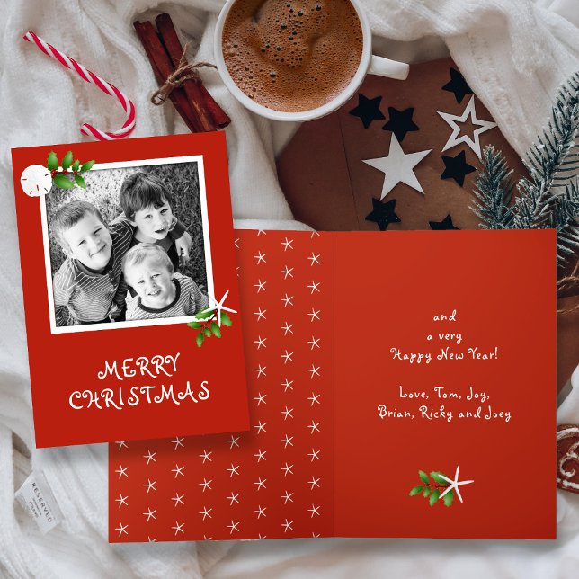Tropical Christmas Photo Template Folded Cards (Creator Uploaded)