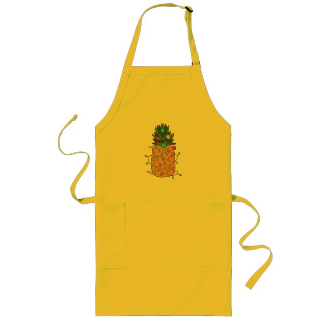 Tropical Christmas Pineapple Long Apron (Front)