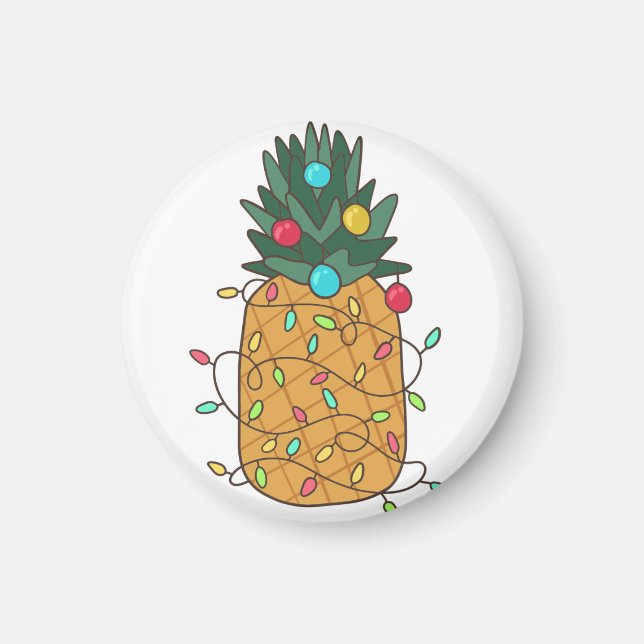 Tropical Christmas Pineapple Magnet (Front)