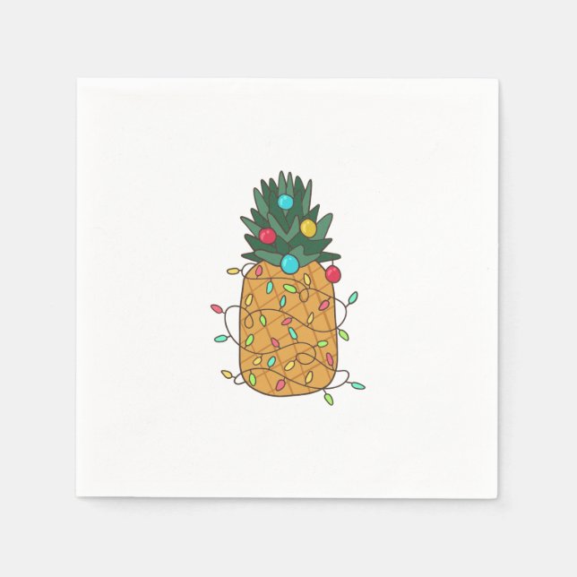 Tropical Christmas Pineapple Napkin (Front)