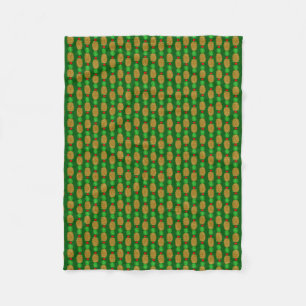 Tropical Christmas Pineapple Warm Xmas Holiday Gre Fleece Blanket