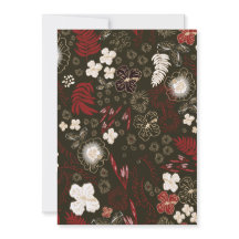 Tropical Christmas Red Sage Hibiscus Flower Palm