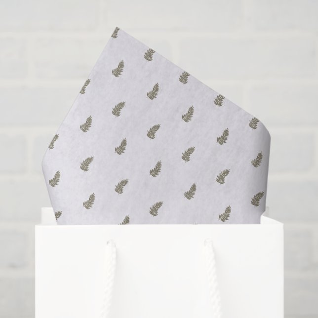 Tropical Christmas Sage Green White Palm Leaf Tissue Paper (Gift Bag)