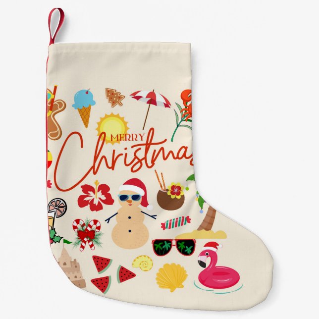 Tropical Christmas Small Christmas Stocking (Front)