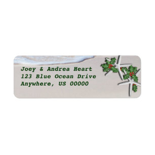 Tropical Christmas Starfish Return Address Sticker