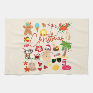 Tropical Christmas Tea Towel
