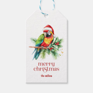 Tropical Christmas Theme Thank You Retro Text Gift Tags