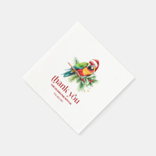 Tropical Christmas Theme Thank You Retro Text Napkin