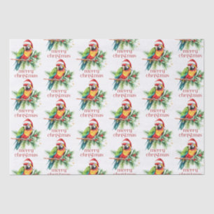 Tropical Christmas Theme Thank You Retro Text Tissue Paper