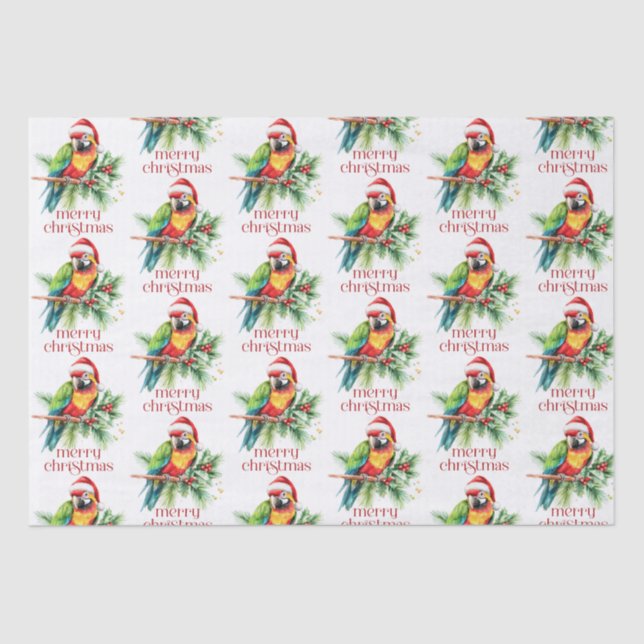 Tropical Christmas Theme Thank You Retro Text Tissue Paper (Front)