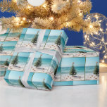 Tropical Christmas Tree On a Beach Wrapping Paper<br><div class="desc">A small Christmas tree stands adorned with seashells on a sandy beach,  with the ocean waves gently lapping in the background</div>
