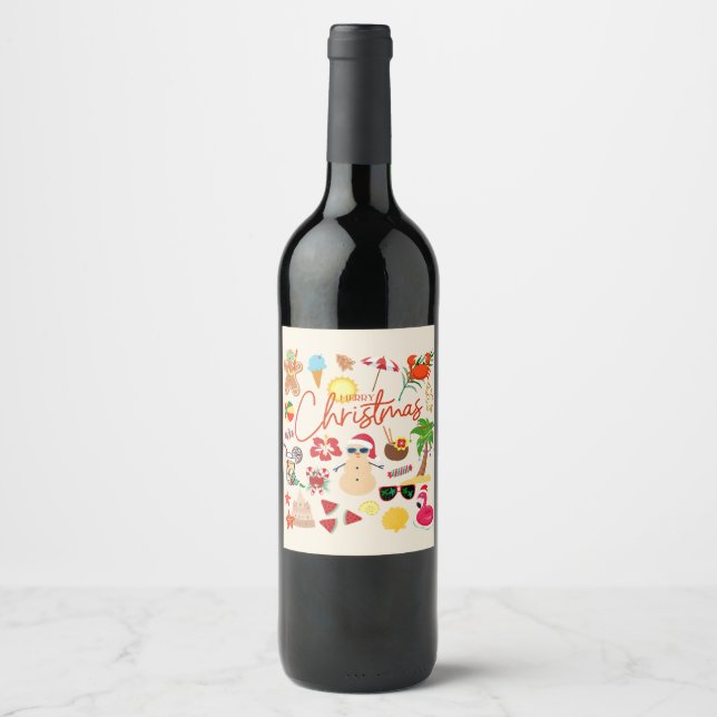 Tropical Christmas Wine Label (Front)
