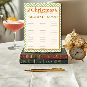 Tropical  Christmas Word game card