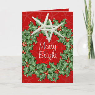 Tropical Christmas Wreath Greeting Card