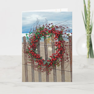 Tropical Christmas Wreath Holiday Card