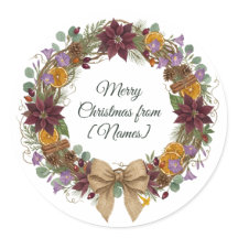 Tropical Christmas Wreath Sticker