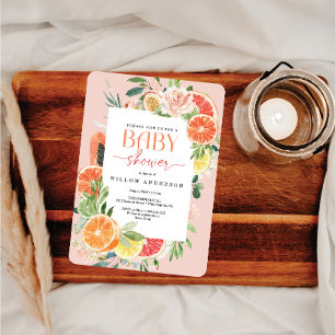 Tropical Citrus Baby Shower Invitation Lemon