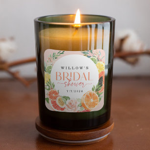 Tropical Citrus Bridal Shower Candle Sticker Favou