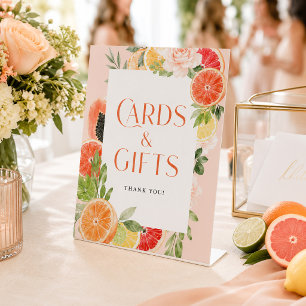 Tropical Citrus Bridal Shower Cards & Gifts Sign