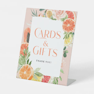 Tropical Citrus Bridal Shower Cards & Gifts Sign