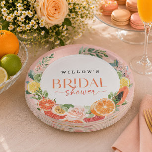 Tropical Citrus Bridal Shower Favour Plate