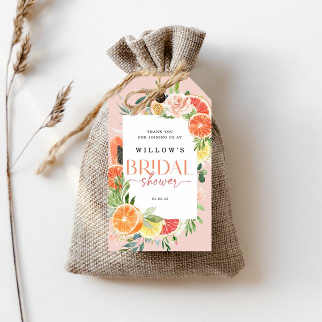 Tropical Citrus Bridal Shower Favour Tag Lemon (Creator Uploaded)