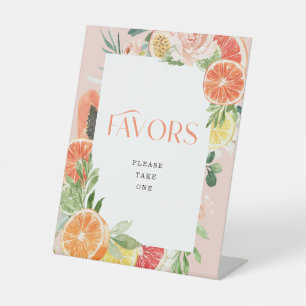 Tropical Citrus Bridal Shower Favours Sign
