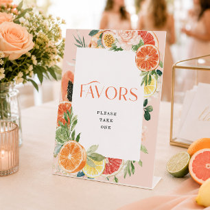 Tropical Citrus Bridal Shower Favours Sign