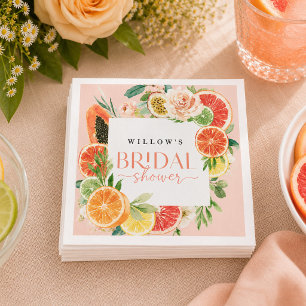 Tropical Citrus Bridal Shower Napkin